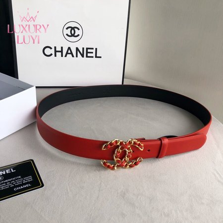 Chanel Red Belt 3.0cm