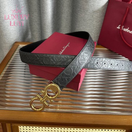 Ferragamo Black Belt 3.5cm