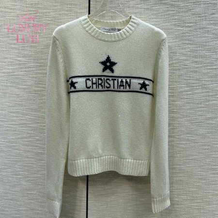 Dior Round Collar Star Cardigan Sweater