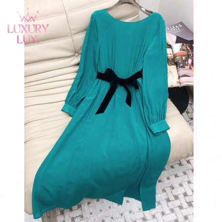 Gucci V-Neck Dress Green