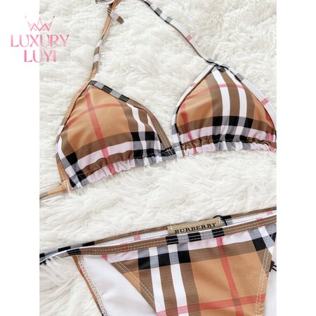 Burberry Grid Two-Piece Swimsuit