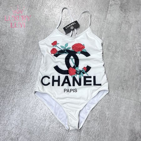 Chanel White One-Piece Swimsuit