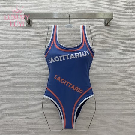 Gucci Blue U-Neck One-Piece Swimsuit