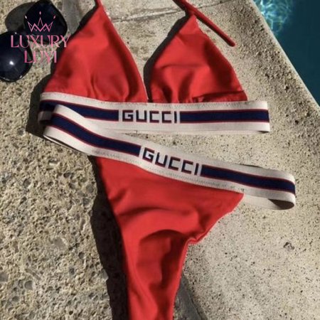 Gucci Red Two-Piece Swimsuit