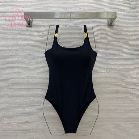 Versace Black U-Neck One-Piece Swimsuit