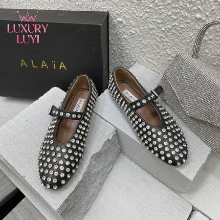 Alaia Ballerinas In Strass Lambskin