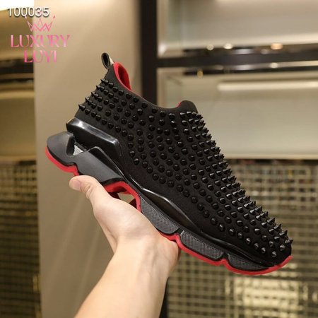 Christian Louboutin Spike Sock Black Red Sneaker