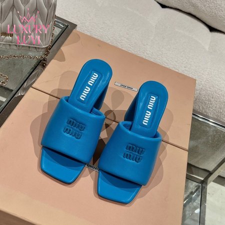 Miu Miu Padded Leather Sandals Heel 8.5cm