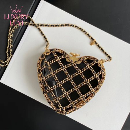 Chanel Heart Minaudiere Lambskin & Gold-Tone