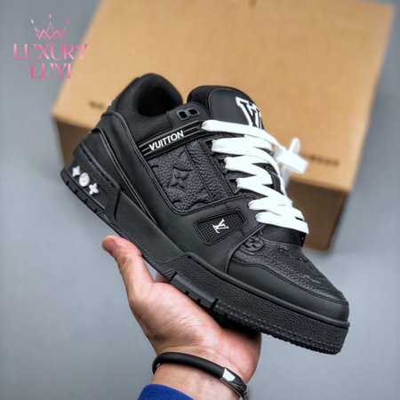 trainer black embossed monogram