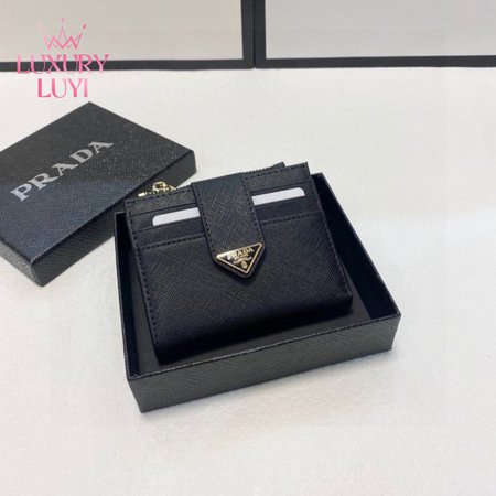 Prada Saffiano And Leather Card Holder