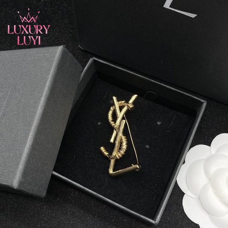 Saint Laurent Gold-Tone Brooch