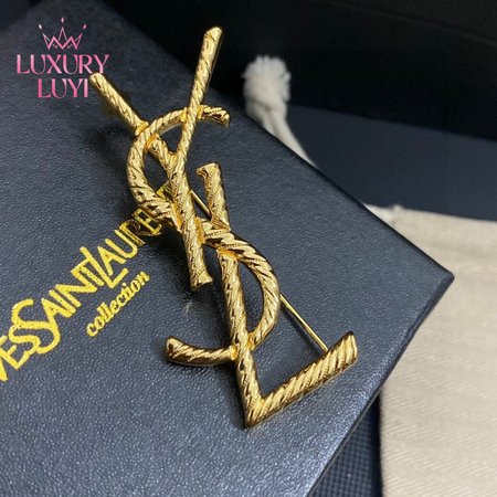 Saint Laurent YSL Snake Textured Brooch