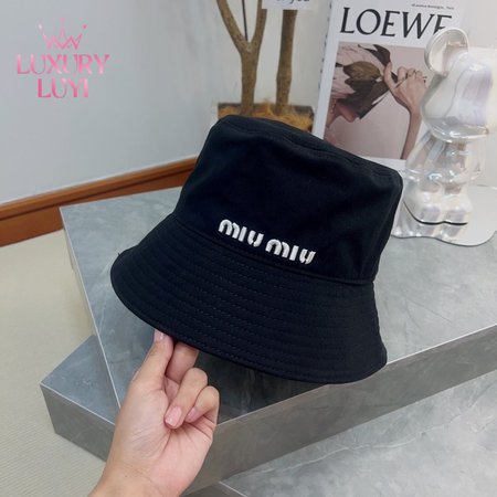 Miu Miu Logo Embroidered Bucket Hat