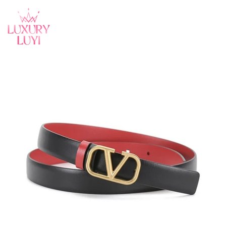 Valentino Garavani Reversible Vlogo Signature Belt In Glossy Calfskin