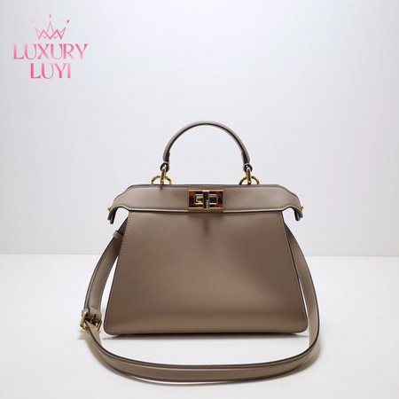 Fendi Peekaboo Iseeu Small Dove Gray Leather Bag