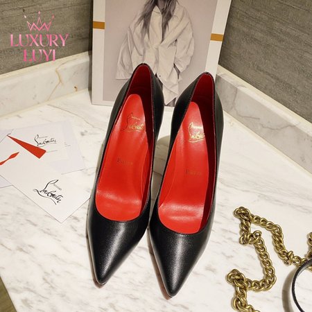 Christian Louboutin Black Suede Pumps