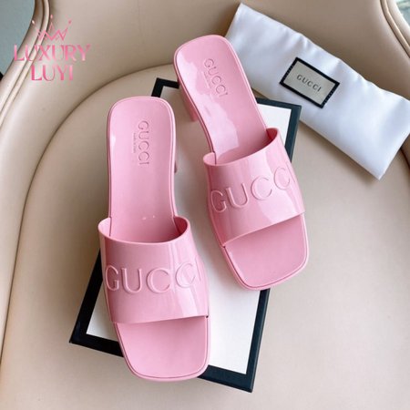 Gucci 60mm Slide Sandal Pink Rubber