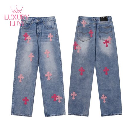 Chrome Hearts Levi's Pink Cross Patch Jeans