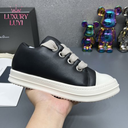 Rick Owens Jumbo Lace Padded Sneaks Low Black Milk