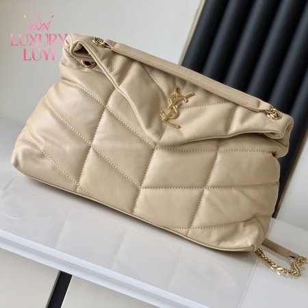 Saint Laurent Beige Loulou Puffer Shoulder Bag