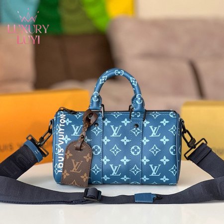 Blue Monogram Keepall 25cm