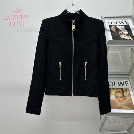 Balmain Black Zip Cardigan