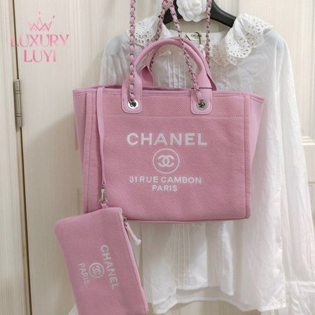 Chanel Deauville Shopping Bag Pink