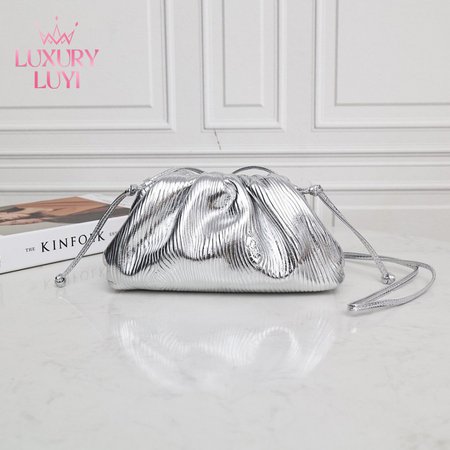 Bottega Veneta Mini Pouch Silver