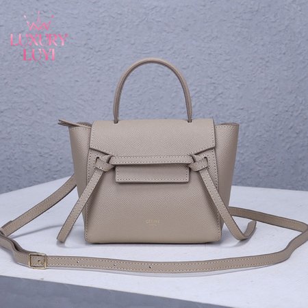 Celine Pico Belt Bag In Grained Calfskin Light Taupe