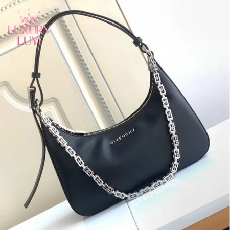 Givenchy Small Moon Cut Out Bag In Leather Black