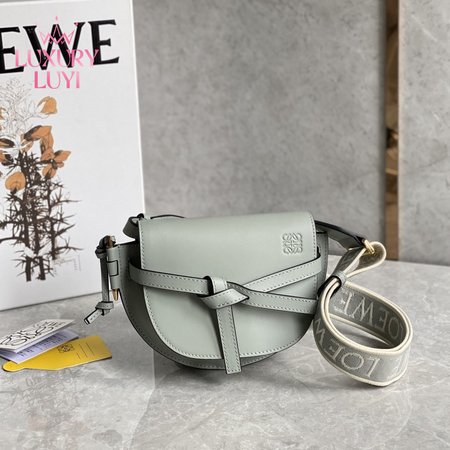 Loewe Mini Gate Bag In Soft Calfskin And Jacquard