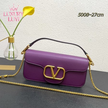 Valentino Loco Calfskin Shoulder Bag Prune WB0K30ZXL_ZA2