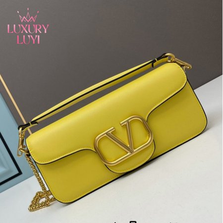 Valentino Loco Calfskin Shoulder Bag Yellow WB0K30ZXL_KN8