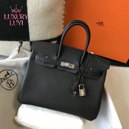 Hermes Birkin 25 Vert Fonce Togo Palladium Hardware Black