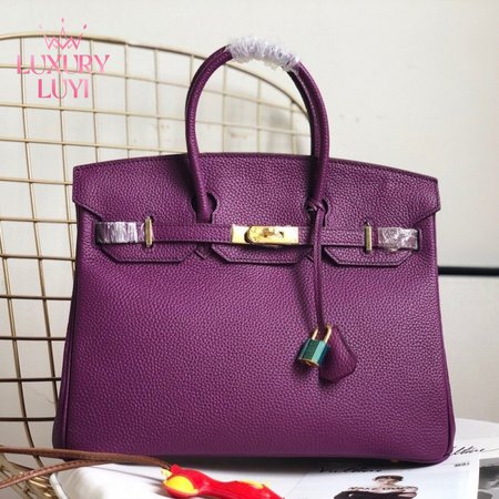 Hermes Birkin HAC Togo 30 Noir Purple