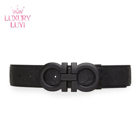 Ferragamo Men's Gancini Logo Leather Belt