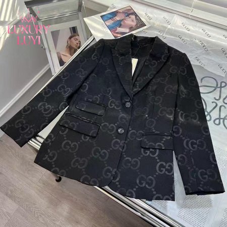 Gucci Light GG Canvas Single-Breasted Jacket