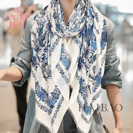 Dior Cashmere Fabric Long Scarf