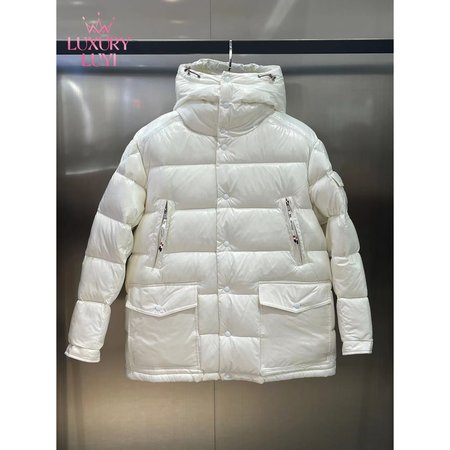 Moncler Chiablese Short Down Jacket Milk White