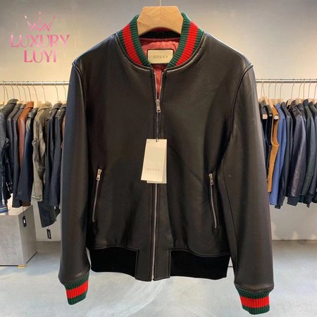 Gucci Leather Jacket With Web 431343 48-58