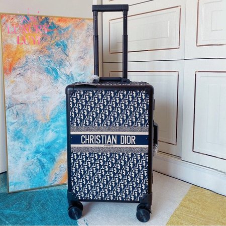 Diortravel Suitcase Blue Dior Oblique Technical Jacquard