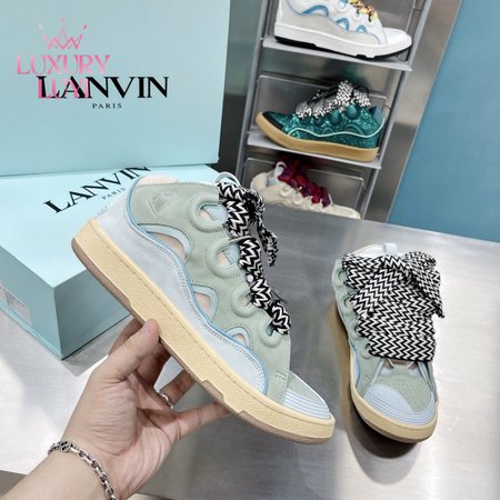 LANVIN Curb sneakers pale blue DRA2-A2121 Size 35-45