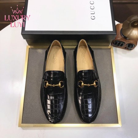 Gucci Jordaan Crocodile Loafer Black 38-44