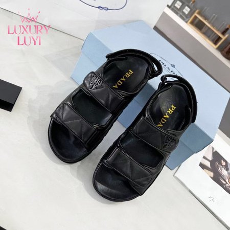 Prada Padded Nappa Leather Sandals Black 35-40